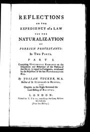 Tapa de Reflections on the expediency of a law for the naturalization of foreign Protestants
