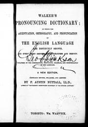 Tapa de Walker's pronouncing dictionary