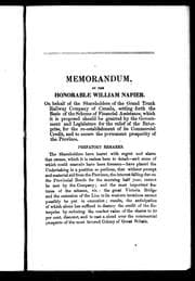 Tapa de Memorandum on behalf of the shareholders of the Grand Trunk Railway Company of Canada