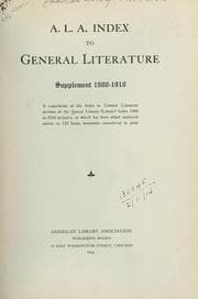 Tapa de A.L.A. index to general literature