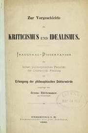 Tapa de Zur Vorgeschichte des Kriticismus und Idealismus
