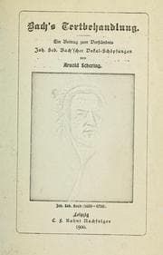 Tapa de Bach's Textbehandlung