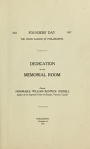 Tapa de Dedication of the Memorial Room
