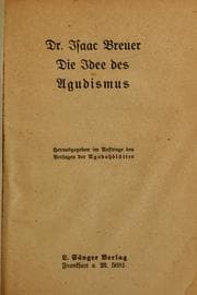 Tapa de Die Idee des Agudismus