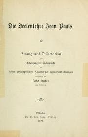 Tapa de Die Seelenlehre Jean Pauls