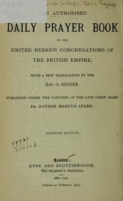 Tapa de The authorised Daily Prayer Book of the United Hebrew congregations of the British Empire