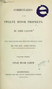 Tapa de Commentaries on the twelve Minor Prophets