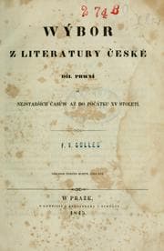 Tapa de Wýbor z literatury česke