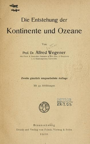 Tapa de Die Entstehung der Kontinente und Ozeane
