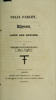Tapa de Felix Farley, rhymes, Latin and English