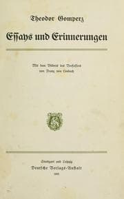 Tapa de Essays und Erinnerungen