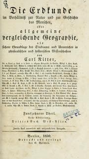 Tapa de Die Erdkunde im Verhältniss zur Natur und zur Geschichte des Menschen