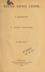 Tapa de Walter Savage Landor, a biography, in eight books