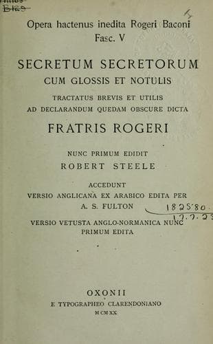 Tapa de Opera hactenus inedita