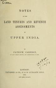 Tapa de Notes on the land tenures and revenue assessments of Upper India