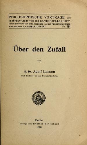 Tapa de Über den Zufall