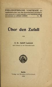 Tapa de Über den Zufall