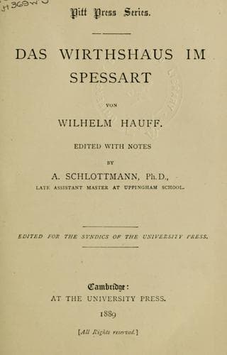 Tapa de Das Wirthshaus im Spessart