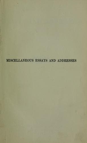 Tapa de Miscellaneous essays and addresses