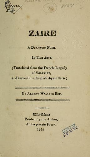 Tapa de Zaire, a dramatic poem in five acts