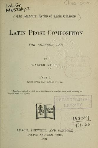 Tapa de Latin prose composition