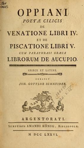 Tapa de De venatione libri IV, et De piscatione libri V