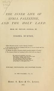 Tapa de The inner life of Syria, Palestine, and the Holy Land