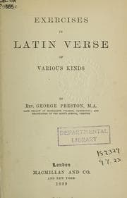 Tapa de Exercises in Latin verse of various kinds