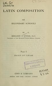Tapa de Latin composition for secondary schools