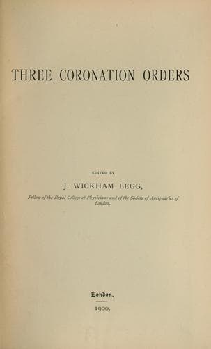 Tapa de Three coronation orders
