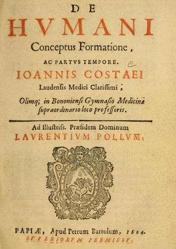 Tapa de De humani conceptus formatione, ac partus tempore