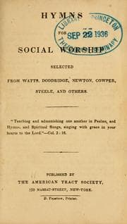 Tapa de Hymns for social worship