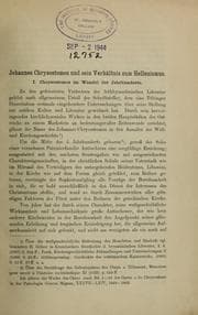 Tapa de Johannes Chrysostomos und sein verhältnis zum Hellenismus