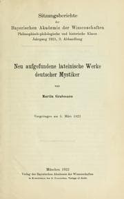 Tapa de Neu aufgefundene lateinische werke deutscher mystiker