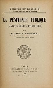 Tapa de La Pénitance publique dans l'Eglise primitive