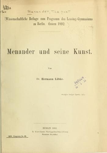 Tapa de Menander und seine Kunst
