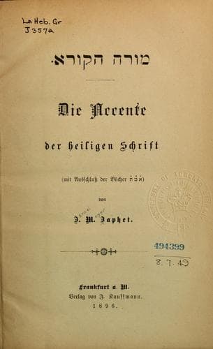 Tapa de Die Accente der Heiligen Schrift
