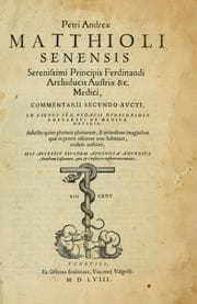 Tapa de Petri Andreae Matthioli Senensis serenissimi Principis Ferdinandi Archiducis Austriae & c., Medici, Commentarii secundo aucti