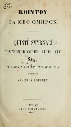 Tapa de Posthomericorum libri XIV