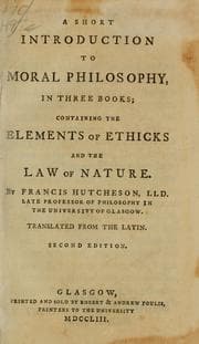 Tapa de A Short Introduction to Moral Philosophy (Scottish Enlightenment Ser.)