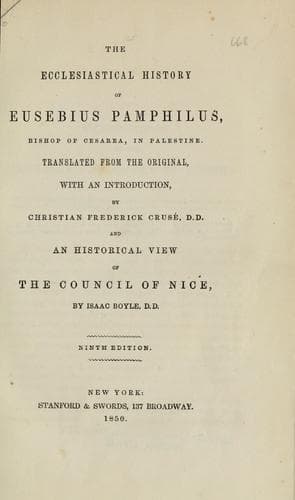 Tapa de The ecclesiastical history of Eusebius Pamphilus...