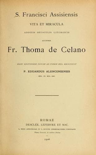 Tapa de S. Francisci Assisiensis