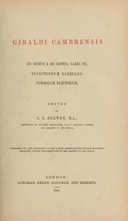 Tapa de Giraldi Cambrensis opera