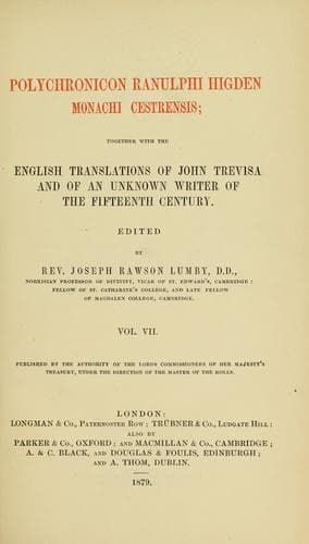 Tapa de Polychronicon Ranulphi Higden maonachi Cestrensis