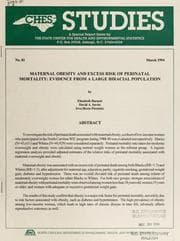 Tapa de Maternal obesity and excess risk of perinatal mortality