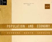 Tapa de Population and economy, Roxboro, North Carolina