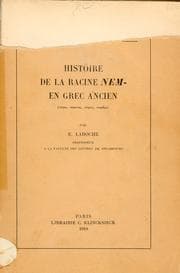 Tapa de Histoire de la racine Nem en grec ancien (nemo, nemesis, nomos, nomizo)