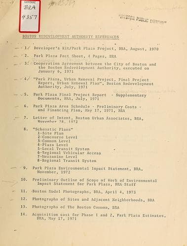 Tapa de Boston redevelopment authority references