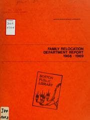 Tapa de Family relocation department report, 1968-1969