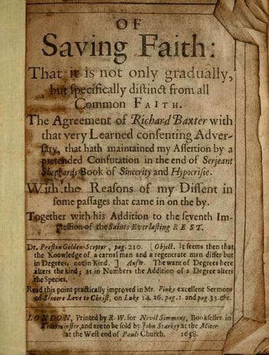 Tapa de Of saving faith
